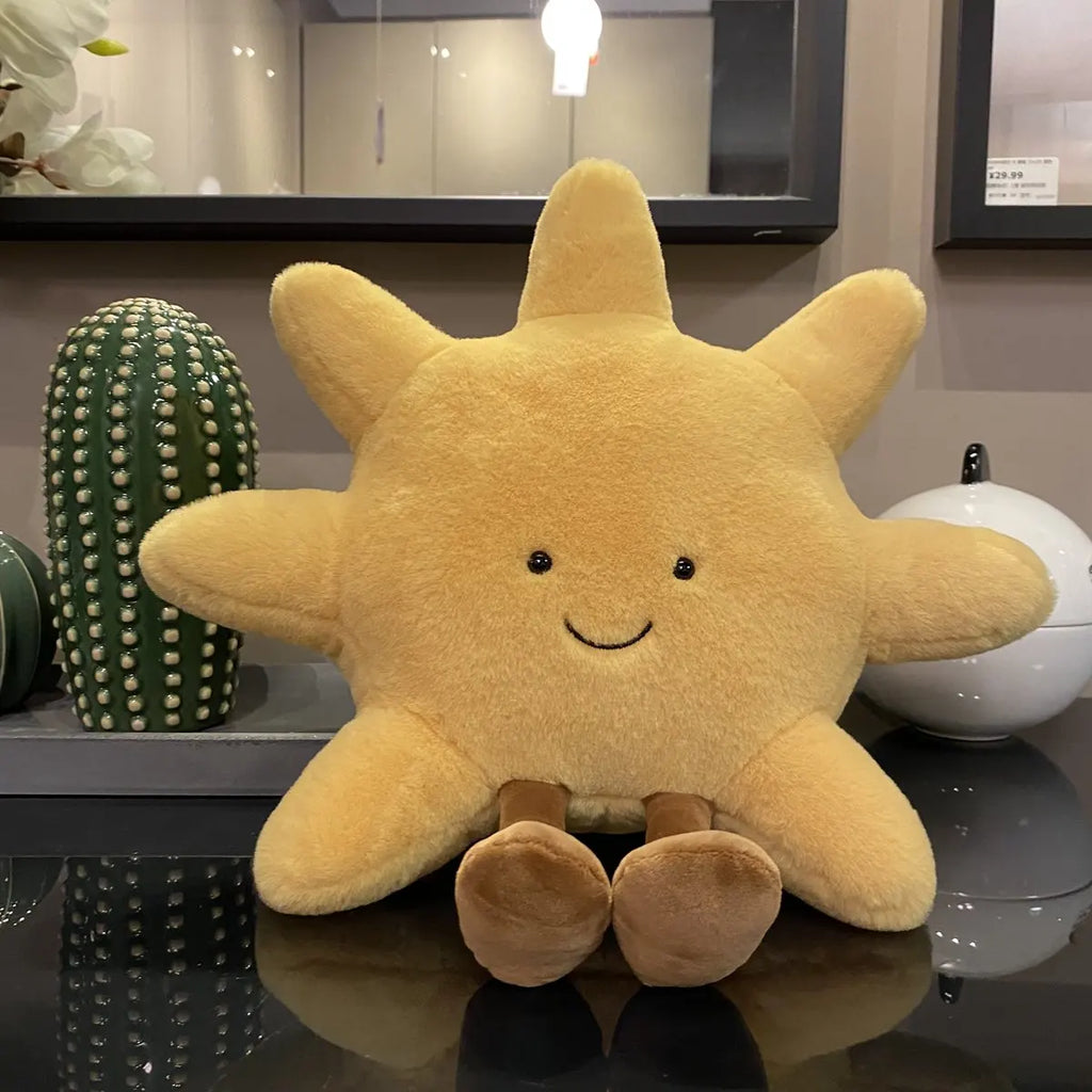 Cute Weather Plush Toy Set - Smile Moon & Sun Stuffed Decor for Kids