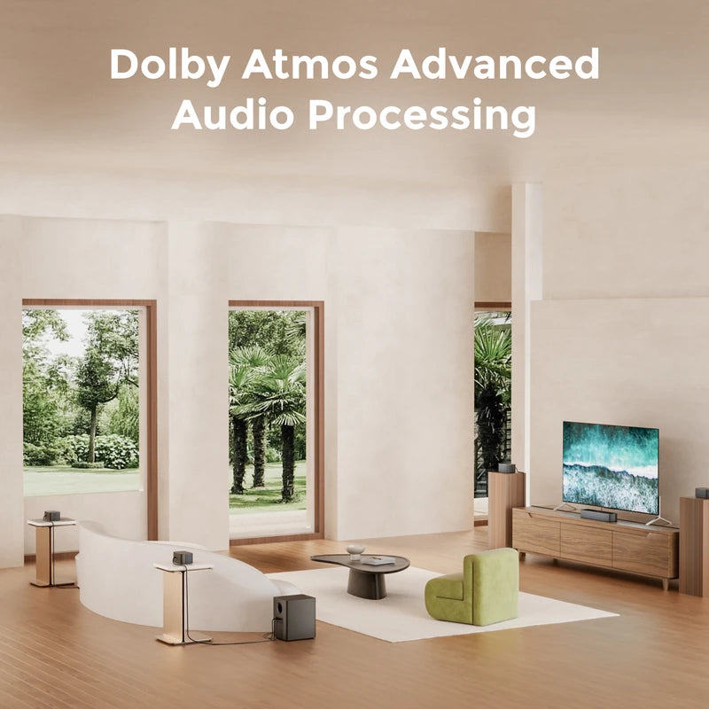 7.1ch Dolby Atmos Soundbar with Wireless Subwoofer and Surround Speakers - Home Theater System