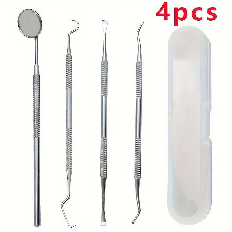 Stainless Steel Oral Cleaning Tool Set with Storage Box - No Odor