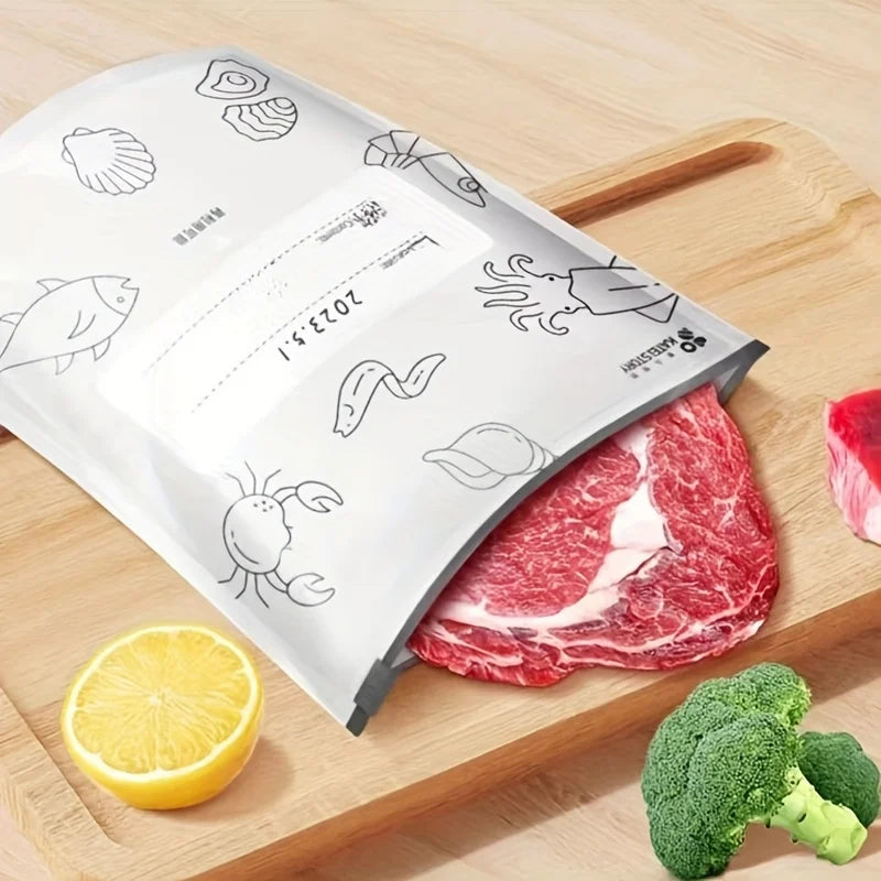 Reusable Aluminum Foil Food Storage Bags - Sealed Freezer Organizer Packs