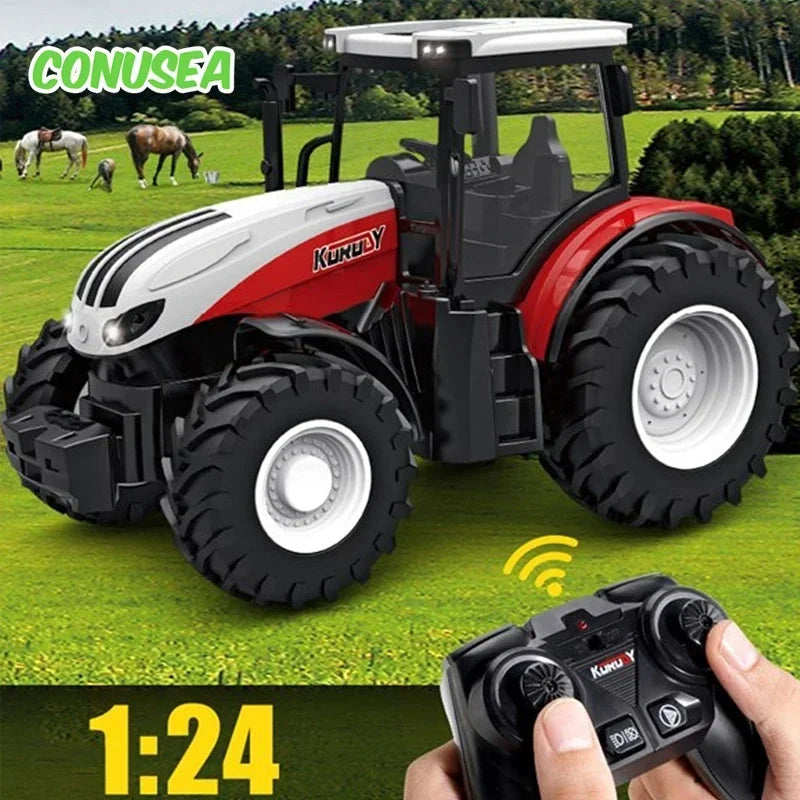Remote Control Farm Truck & Tractor Set for Kids - 1:24 Scale Educational Toy