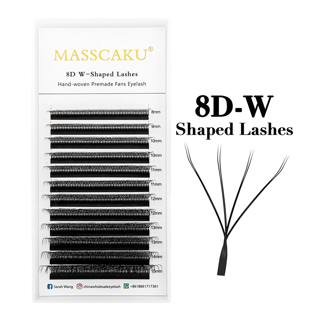 Premade Volume False Eyelash Extensions - Easy Fans Natural Style, Multiple Variants