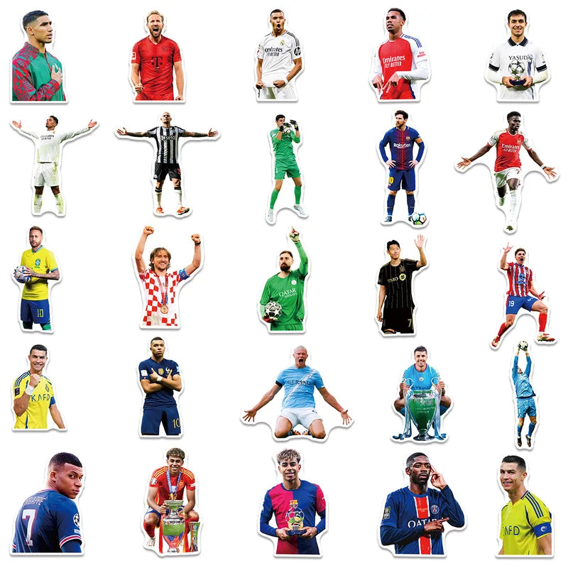 Waterproof Soccer Stickers Pack - 50pcs for Laptop, Water Bottle & Phone