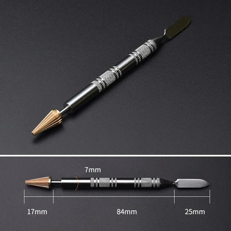 Leather Edge Oil Gluing Pen Double Head Brass Paint Roller Tool for LeatherCraft