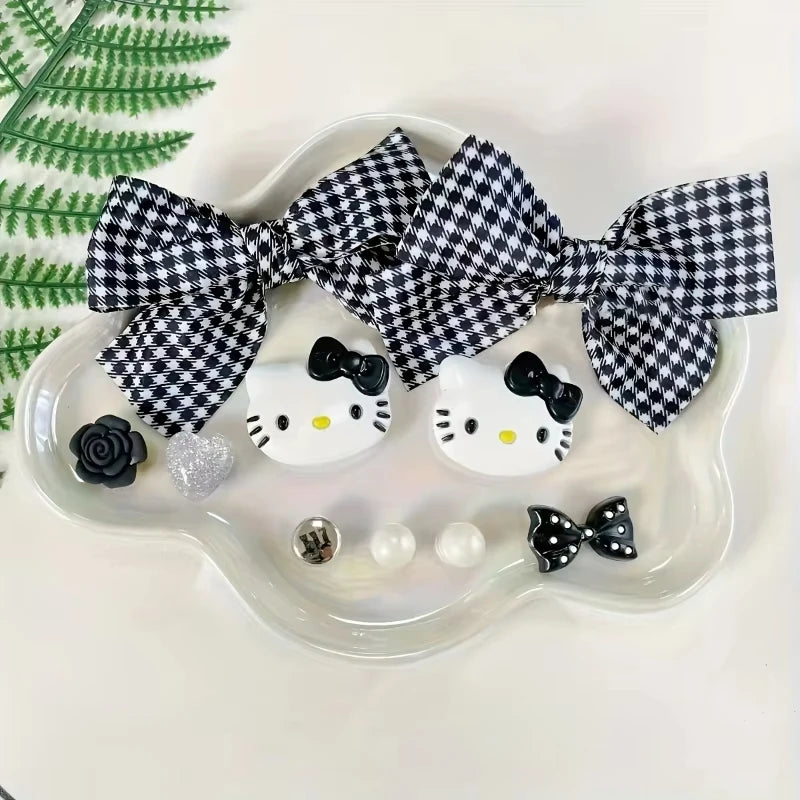 Hello Kitty Shoe Charms Bow Cartoon Anime Shoe Decorations for Sandals & Clogs