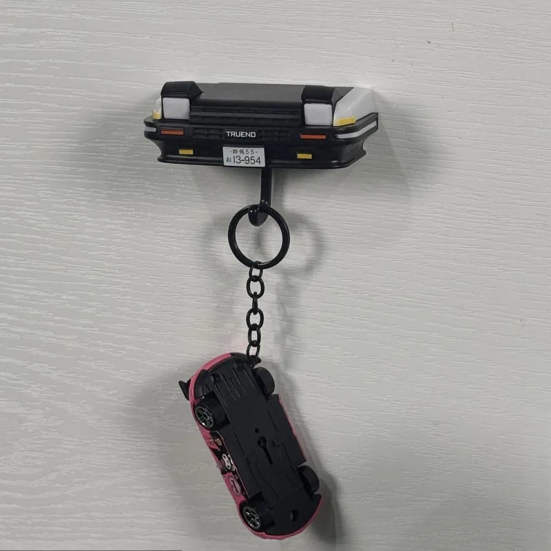 AE86 Car Headlight Keychain Wall-Mount Organizer for Automotive Enthusiasts