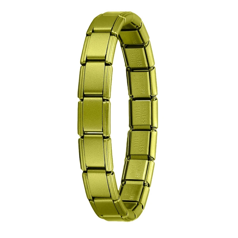 Women Men DIY Modular Charm Bracelet Stainless Steel 9MM Wide Jewelry