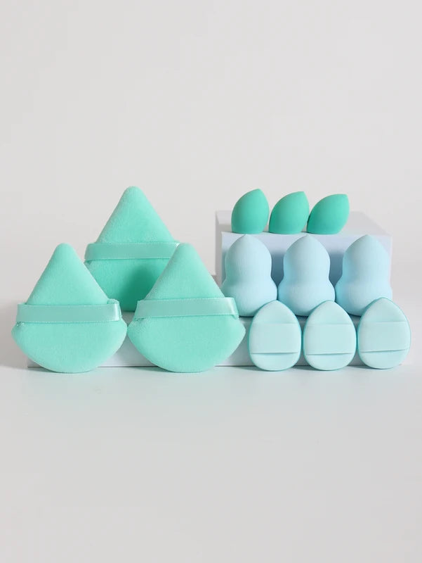 12-Piece Makeup Sponge Set with Powder Puffs, Beauty Eggs & Cushion Puffs