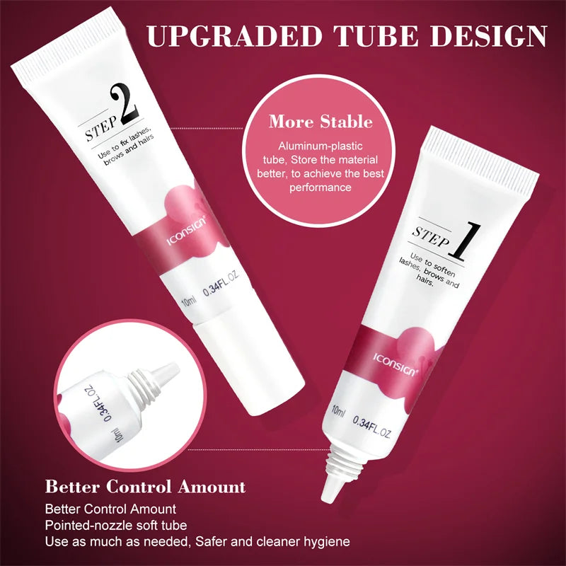 Lash & Brow Perming Tube Set for Lash Lift and Lamination - Fixation Lotion Kit