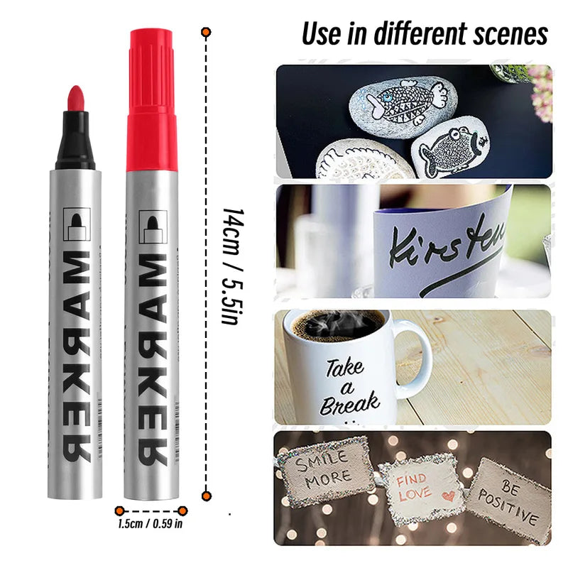 Waterproof Permanent Paint Marker Pen - Quick Dry, Oily Tyre & Signature Use