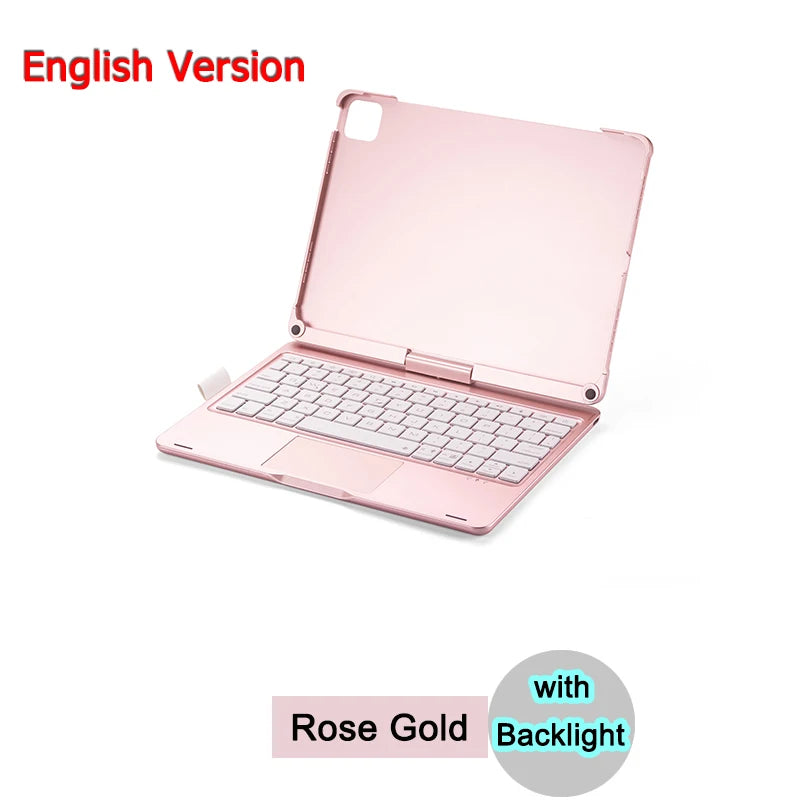 Bluetooth Keyboard Case for iPad Air 11 Inch - Magnetic Trackpad & Backlit