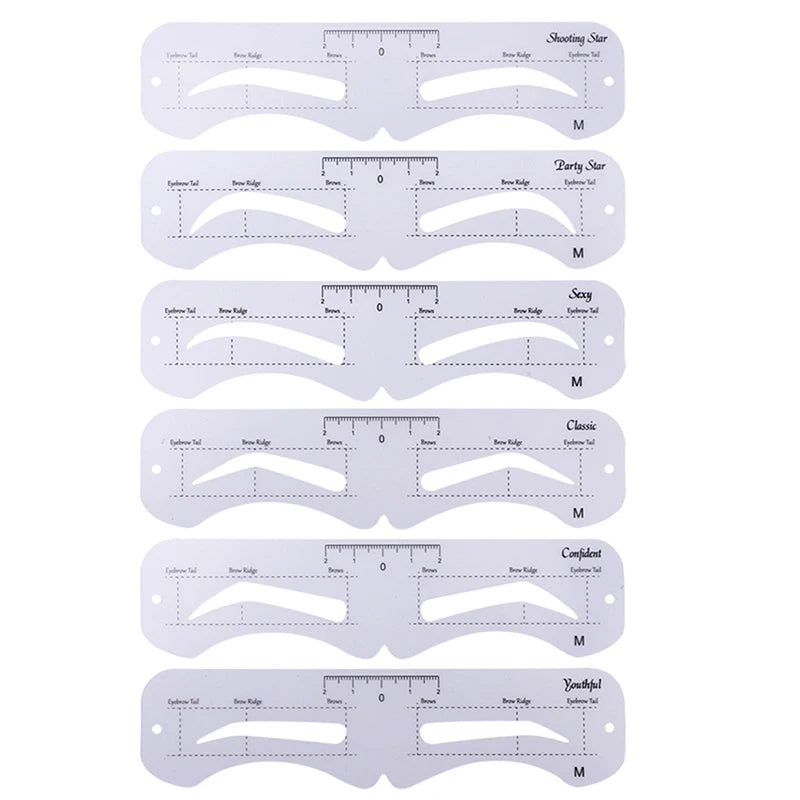 Reusable Eyebrow Shaping Templates Set - 6PCS Cosmetic Makeup Tools