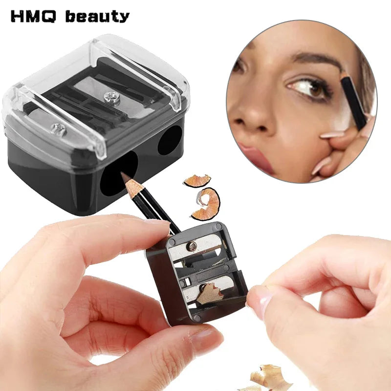 Double Hole Makeup Pencil Sharpener for Eyebrow & Eyeliner - 2 in 1 Cosmetic Tool