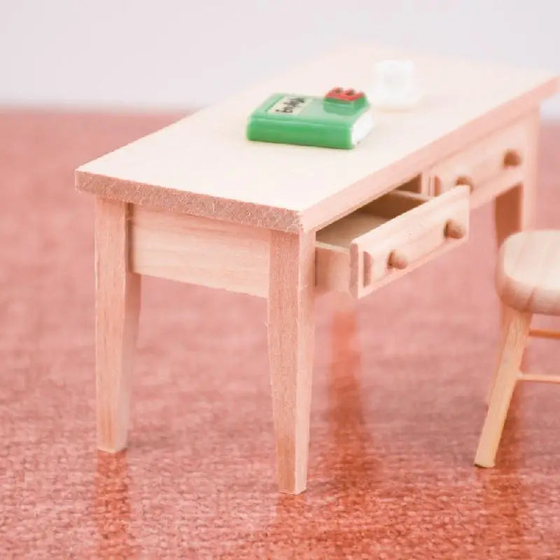 12-Piece Dollhouse Mini Wooden Furniture Set with Table and Chairs
