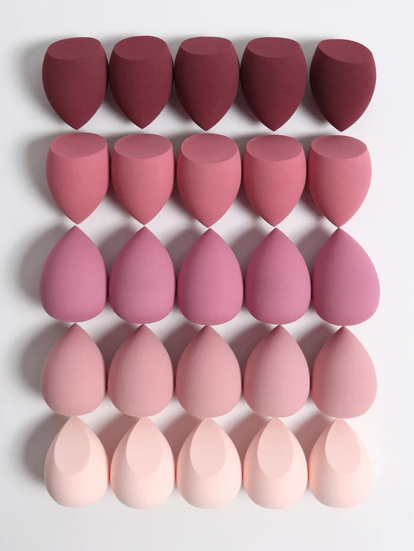 25 Makeup Sponges Set - Multi-Color Foundation & Blush Blenders for Liquid, Cream & Powder