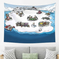 Club Penguin Map Wall Tapestry Decor for Living Room Bedroom Home Wall Hanging