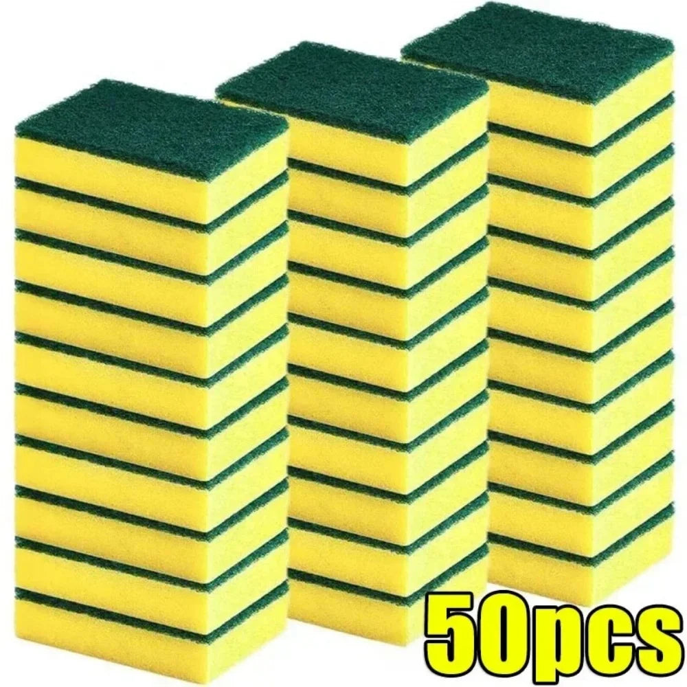 Absorbent Double-Sided Dish Sponge - Multi-Purpose Kitchen Cleaning Tool 10-50 Pcs