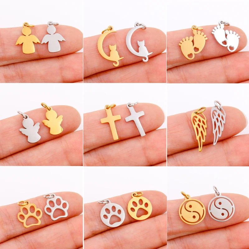 5pcs Stainless Steel Animal Claw Charms for DIY Jewelry Necklace Bracelet Earrings