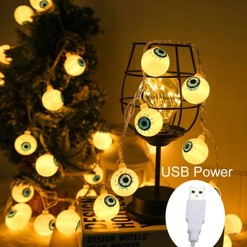 Halloween Pumpkin LED String Lights - 3M 20/40 Leds USB Decor for Party & Home