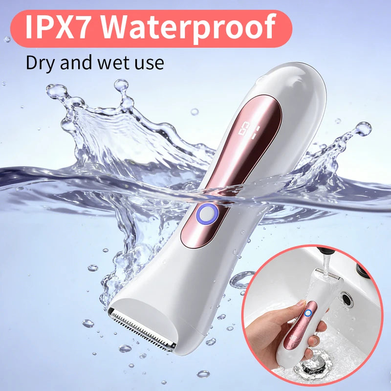 Women's Waterproof Electric Shaver Wet & Dry Portable Razor for Full-Body Hair Removal