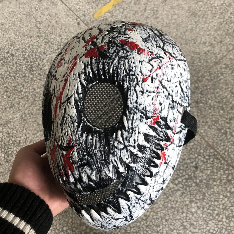 Horror Skull Mask with Blood Splatter - Creepy Plastic Costume Prop for Halloween