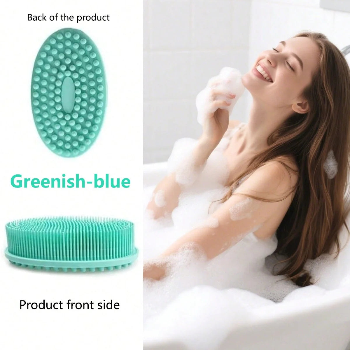 Silicone Body Scrubber Bath & Shower Sponge Exfoliating Body Brush - Multiple Colors