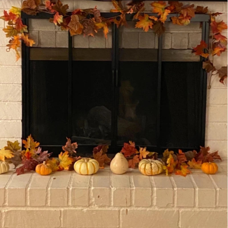 180CM Fall Maple Leaf Vine Wall Hanging Decoration for Home Garden Halloween Christmas