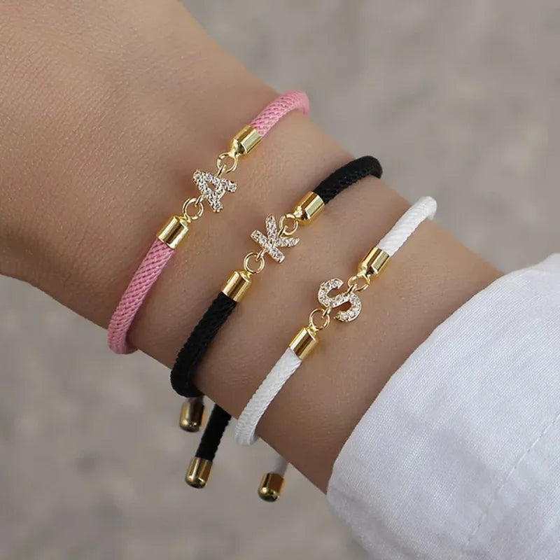 Initial Heart Charm Letter Link Bracelet for Women - Customizable Jewelry Gift
