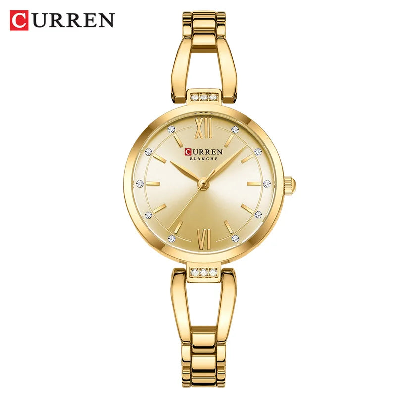 Elegant Women's Quartz Watch Waterproof Stainless Steel Dress Watch for Daily Wear