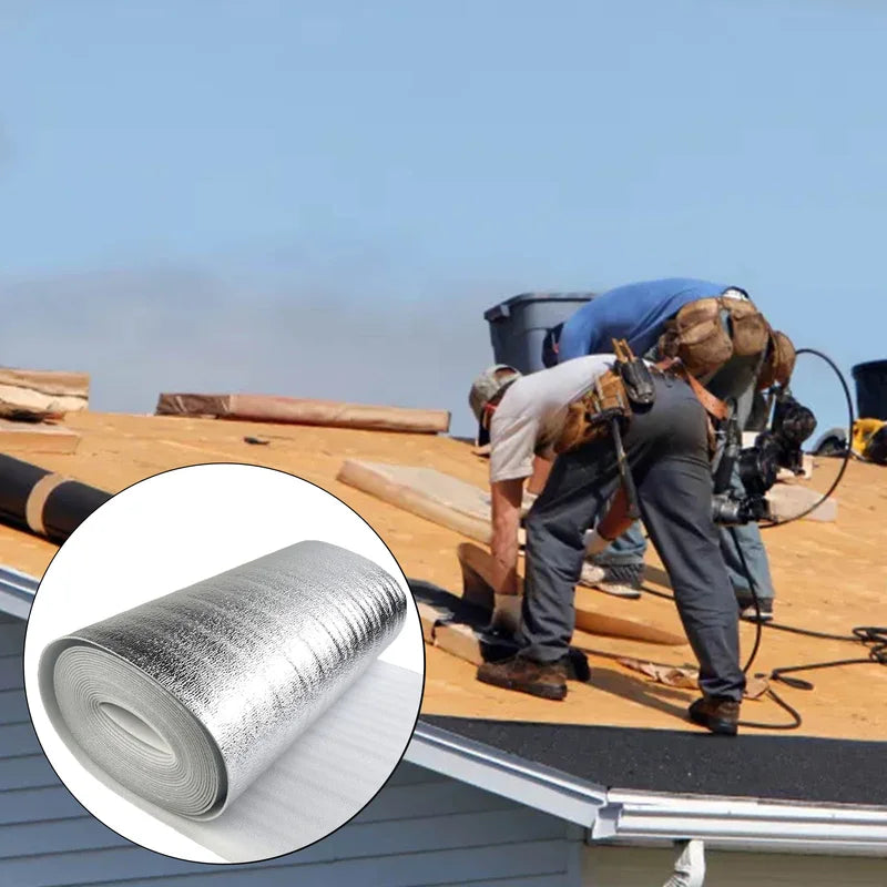 Radiator Reflective Insulation Film 5m/10m Wall & Roof Thermal Barrier Aluminum Foil