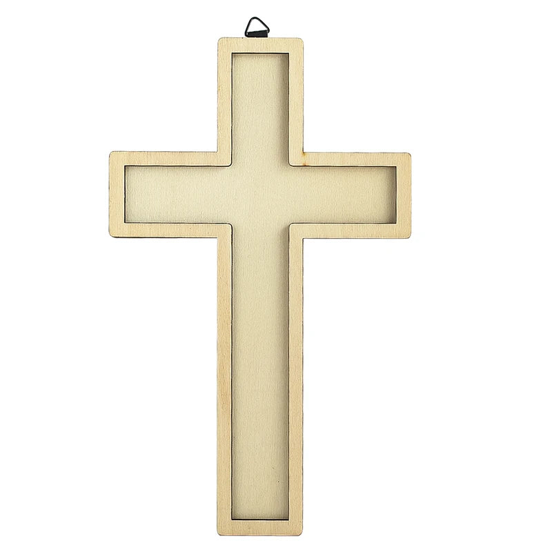 Wall-Mounted Wooden Cross Decor for Church Altar and Home
