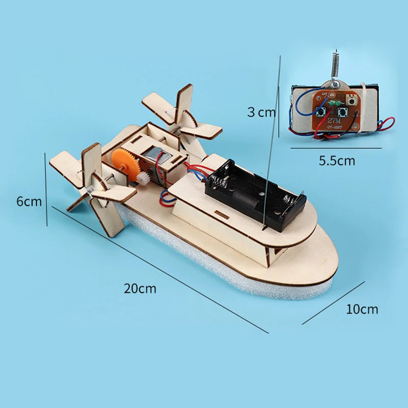 Educational DIY Wooden Boat Model Kit for Kids STEM Science Experiments