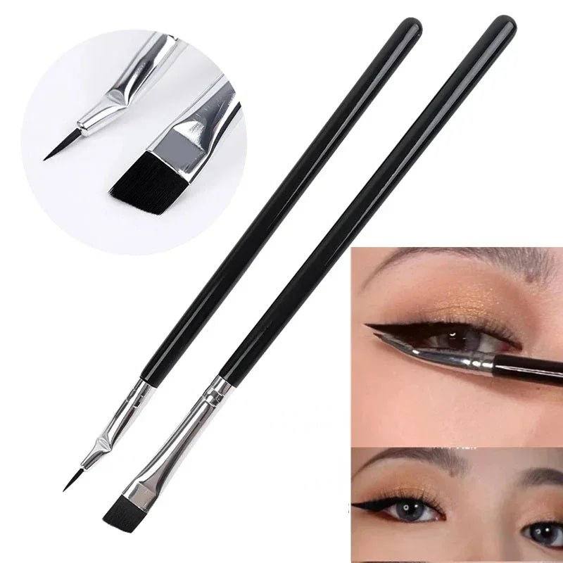 Angled Eyeliner Makeup Brush Set - Precise Eye Contour & Eyeshadow Tools