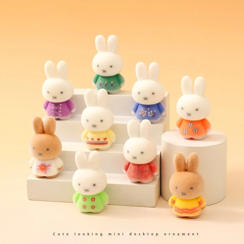Cute Flocked Rabbit Blind Box Toy Keychain - Trendy Collectible Gift