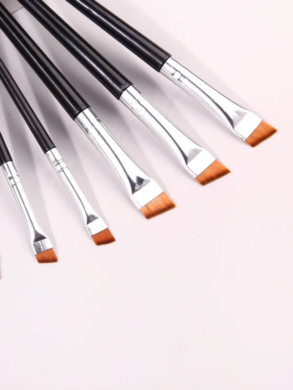 6 Pcs Fine Eye Makeup Brush Set for Eyeliner and Eyebrow Styling - High-End Cosmetic Tools