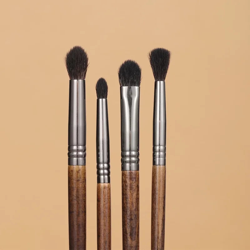 OVW Goat Hair Eyeshadow Makeup Brush Set 4 Pieces - Professional Cosmetic Tools