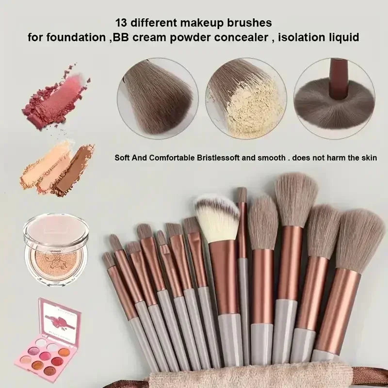 Professional Makeup Brush Set with Soft Fluffy Brushes for Face & Eyes - Cosmetic Tools