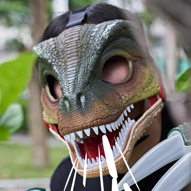 Movable Jaw Dinosaur Mask with Sound Effects for Halloween & Cosplay