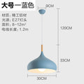 Colored Wooden Pendant Light Fixture for Bedroom & Living Room - LED Aluminum Lamp