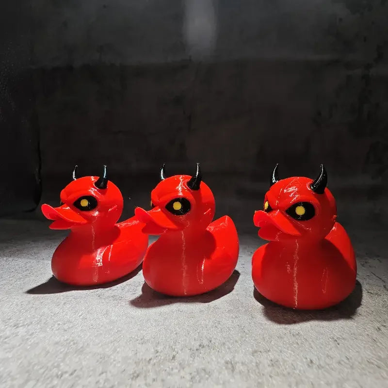 3D Printed Devil Duck Statue Gothic Halloween Indoor Outdoor Decor