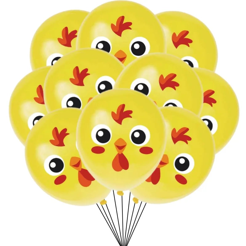 Farm Animal Latex Balloons Set for Birthday Party Decor - 10 or 30 Pieces, 12 Inch