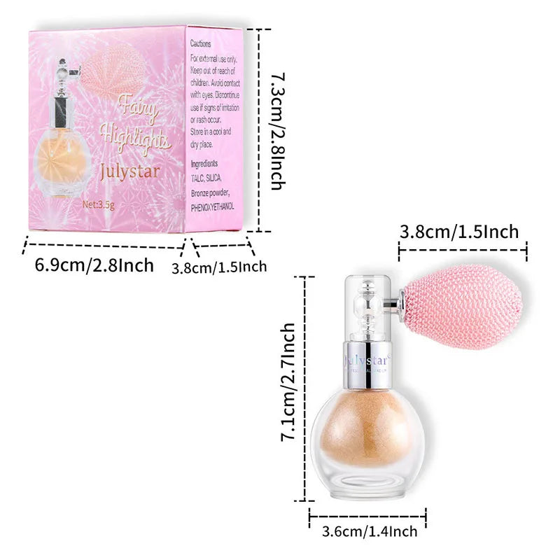 Glow & Shine Spray Highlighter Powder for Face & Body - Multiple Colors