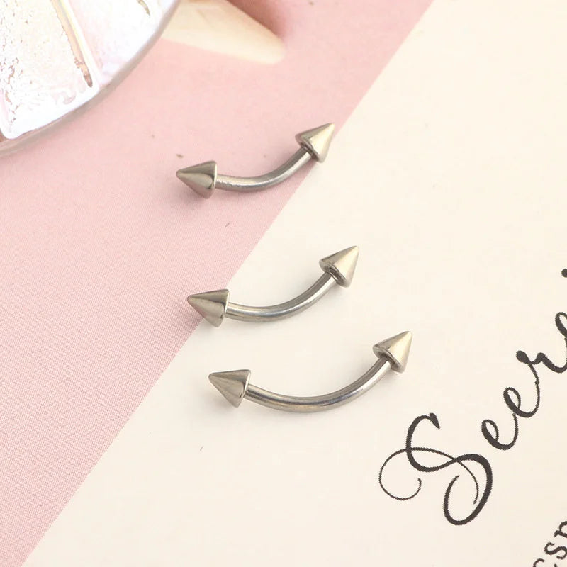 3PCS Body Jewelry Set Curved Barbell Lip Eyebrow Nipple Piercing Kit Men Women
