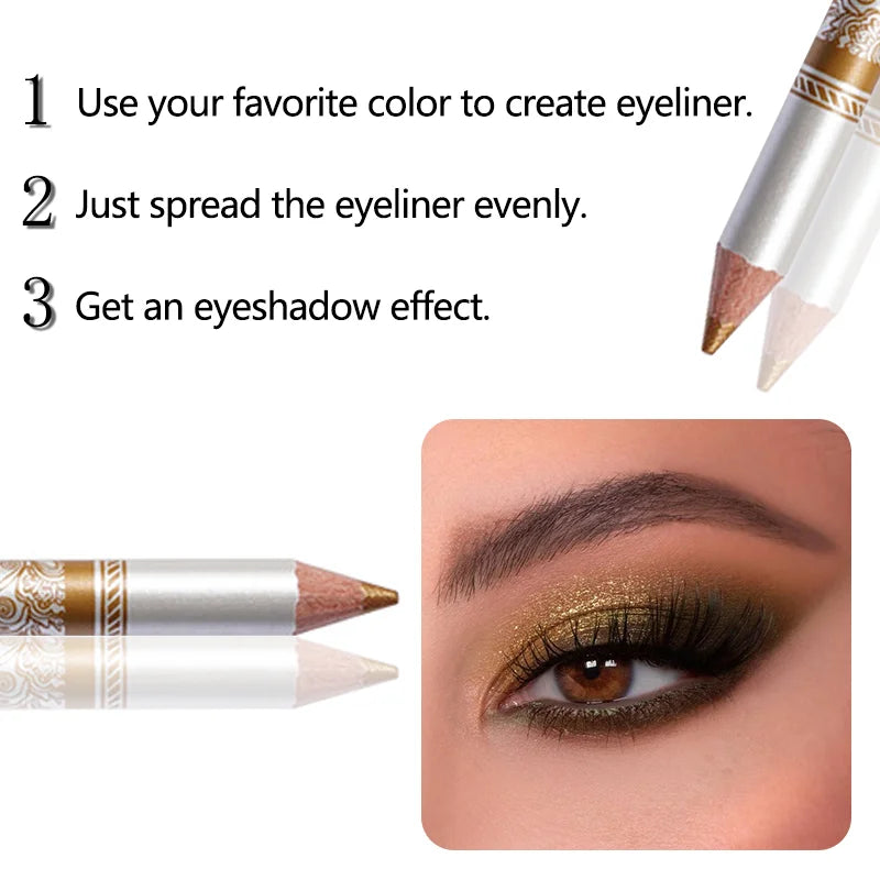 Waterproof Eyeliner Pencil Set - Smudge-Proof Long-Lasting Makeup 12 Colors