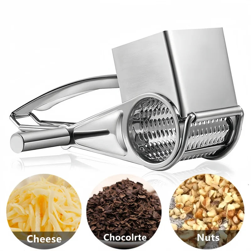Stainless Steel Cheese Grater Hand Crank Slicer Kitchen Tool Multi-Function
