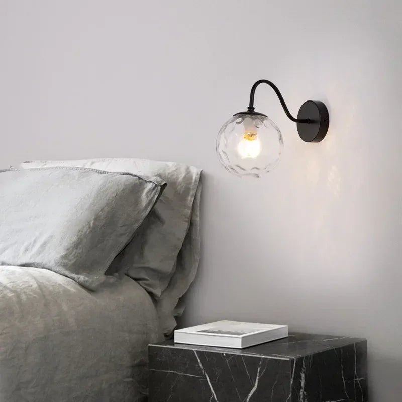 Modern LED Wall Lamp with Glass Shade for Living Room Bedroom Hallway - Gold Wall Sconce