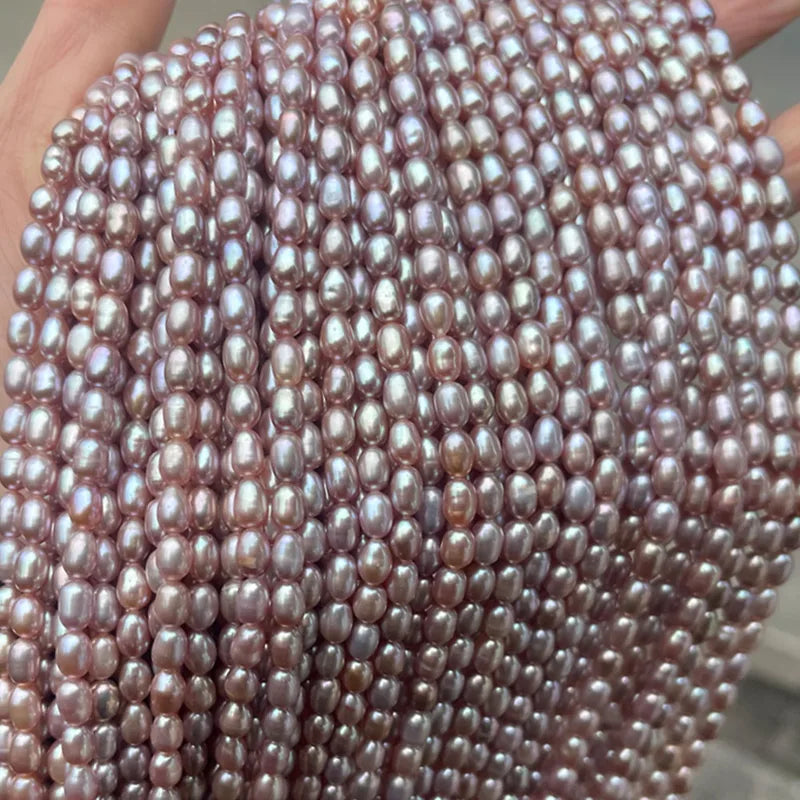 Freshwater Pearl Beads - High-Gloss Rice-Shaped DIY Jewelry Making Supplies
