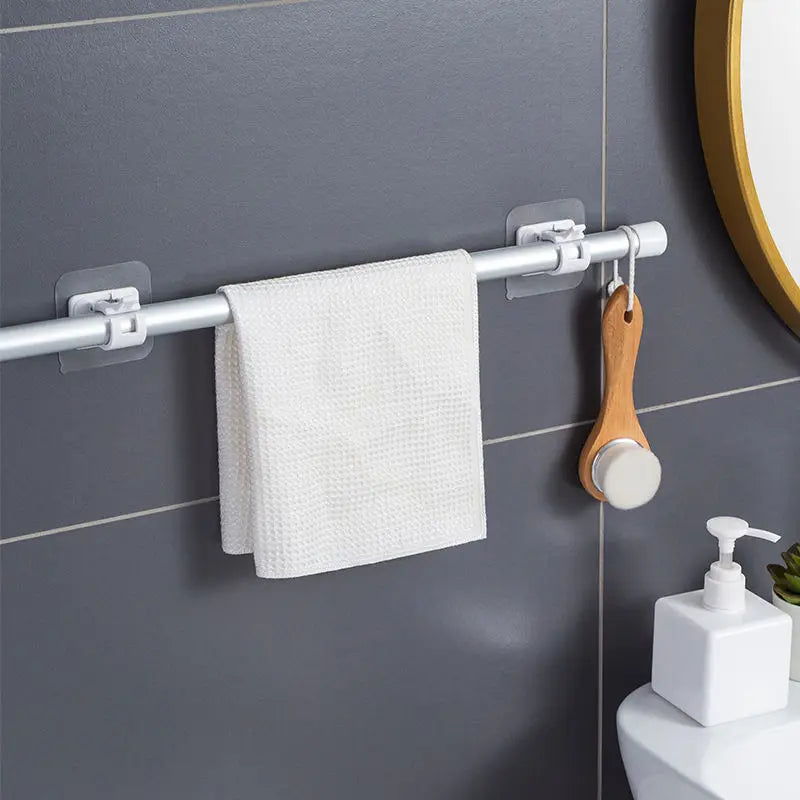 Self Adhesive Hooks for Shower Curtain Rods - Punch-Free Household Organizer