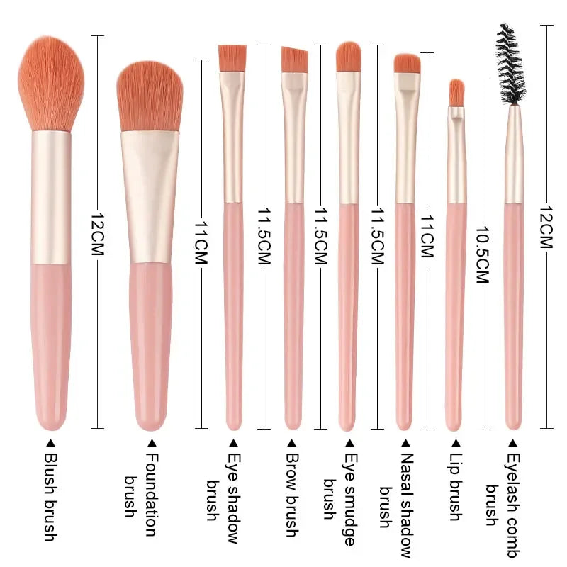Professional Makeup Brush Set 8/20 Pcs Fluffy Cosmetics Tools for Face & Eyes