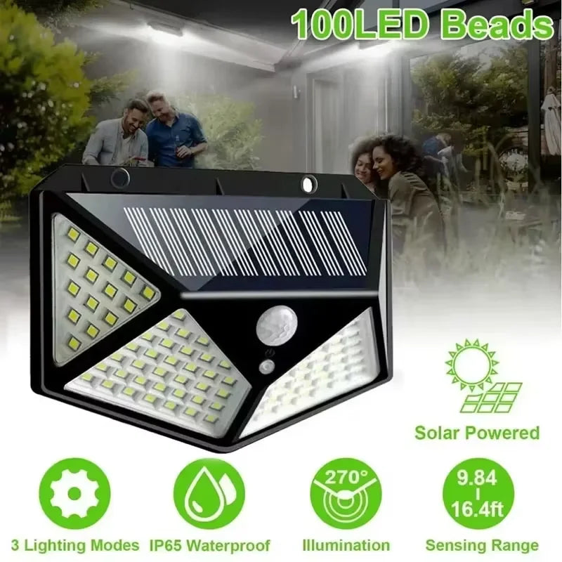Multifunctional Solar Garden Light with Motion Sensor Waterproof Outdoor LED Spotlight